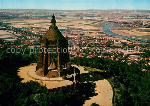 AK / Ansichtskarte Porta Westfalica Fliegeraufnahme Kaiser Wilhelm Denkmal  Porta Westfalica Kat. Porta Westfalica