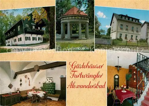 AK / Ansichtskarte Alexandersbad Bad Gaestehaus Furtwaengler Schweizerhaus Haus Andrea Luisenquelle Alexandersbad Bad Kat. Bad Alexandersbad