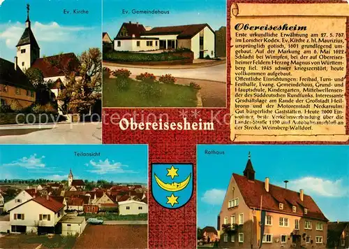 AK / Ansichtskarte Obereisesheim Kirche Gemeindehaus Rathaus Obereisesheim Kat. Neckarsulm