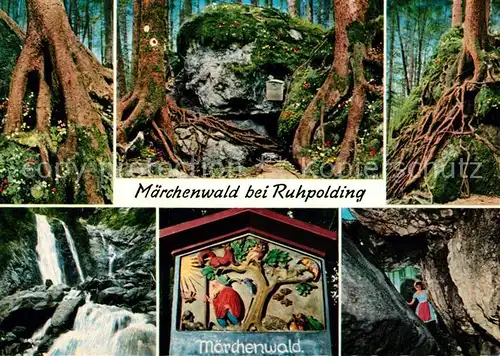 AK / Ansichtskarte Ruhpolding Maerchenwald Nesslauer Wasserfall Gluecksgrotte Ruhpolding Kat. Ruhpolding