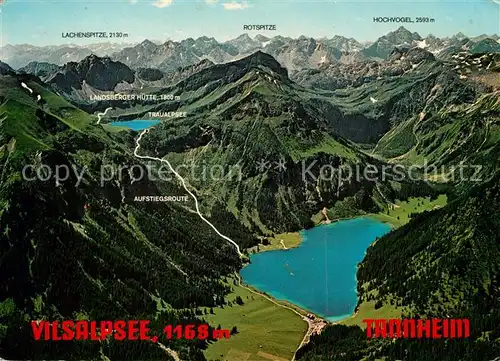 AK / Ansichtskarte Tannheim Tirol Fliegeraufnahme Lachenspitze Rotspitze Hochvogel Tannheim Tirol Kat. Tannheim