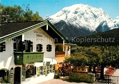 AK / Ansichtskarte Ramsau Berchtesgaden Berggasthof Pension Zipfhaeusl mit Watzmann Berchtesgadener Alpen Ramsau Berchtesgaden Kat. Ramsau b.Berchtesgaden