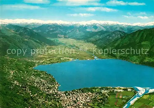 AK / Ansichtskarte Locarno Lago Maggiore Alpenpanorama Fliegeraufnahme Locarno