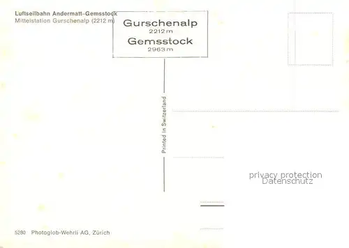 AK / Ansichtskarte Andermatt Luftseilbahn Andermatt Gemsstock Mittelstadtion Gurschenalp Wintersportplatz Alpen Andermatt Kat. Andermatt