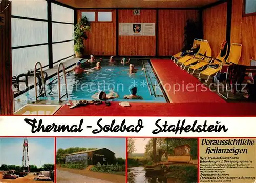 AK / Ansichtskarte Staffelstein Thermal Solebad Bohrstelle 1975 Heilanzeigen Staffelstein Kat. Bad Staffelstein