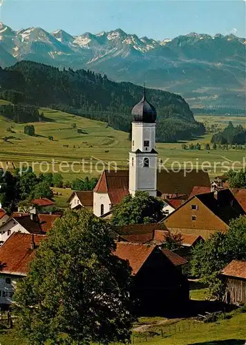 AK / Ansichtskarte Rettenberg Oberallgaeu Allgaeuer Alpen Panorama Kirche Rettenberg Oberallgaeu Kat. Rettenberg