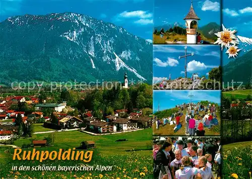 Ruhpolding Gipfelkreuz Unternberg Panorama Alpen Ruhpolding Kat. Ruhpolding