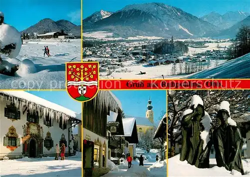 Ruhpolding Schwimmbad Rathaus Holzknecht Denkmal Winterlandschaft Ruhpolding Kat. Ruhpolding