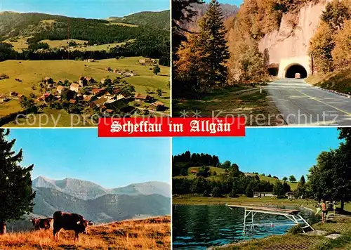 Scheffau Scheidegg Badeweiher Tunnel Alm Fliegeraufnahme Scheffau Scheidegg Kat. Scheidegg