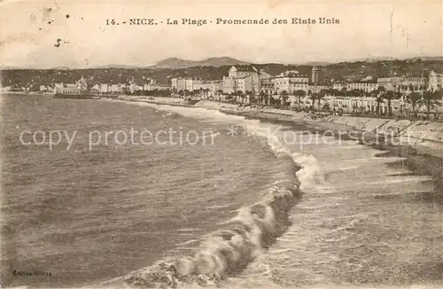 Nice Alpes Maritimes La Plage Promenade des Etats Unis Nice Alpes Maritimes Kat. Nice