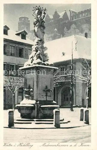 Heidelberg Neckar Madonnenbrunnen Kornmarkt Heidelberg Neckar Kat. Heidelberg