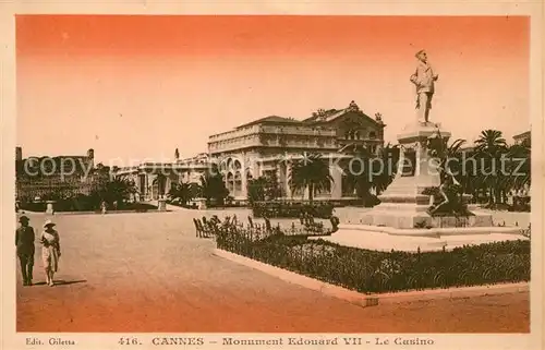 Cannes Alpes Maritimes Monument Edouard VII Le Casino Cannes Alpes Maritimes Kat. Cannes