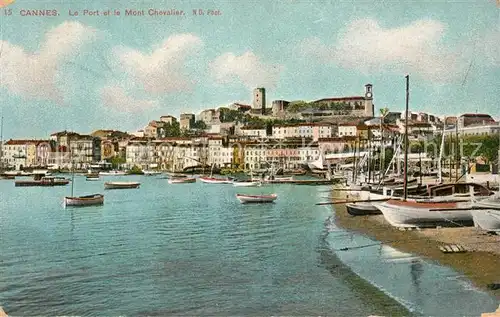 Cannes Alpes Maritimes Le Port et le Mont Chevalier Cannes Alpes Maritimes Kat. Cannes