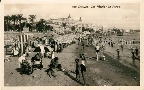 AK / Ansichtskarte Cannes Alpes Maritimes Les Hotels La Plage Cannes Alpes Maritimes Kat. Cannes