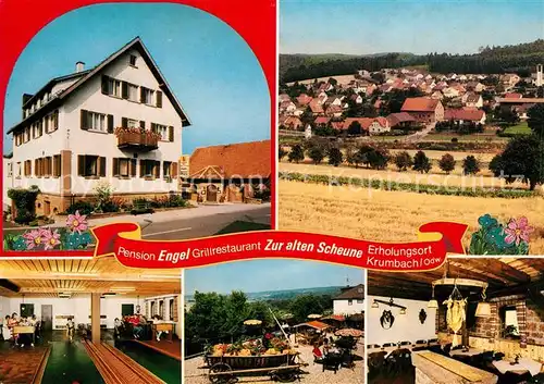 AK / Ansichtskarte Krumbach_Odenwald Pension Engel Gaestehaus Antonia Grillrestaurant Zur alten Scheune Krumbach Odenwald Kat. Fuerth