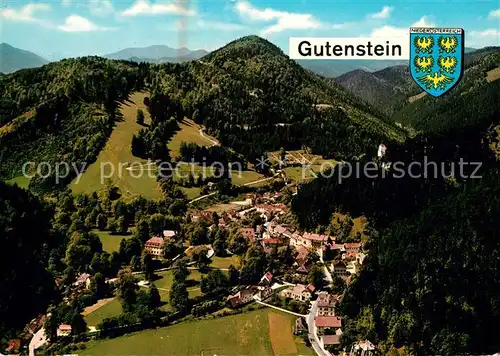 AK / Ansichtskarte Gutenstein_Niederoesterreich Fliegeraufnahme Mariahilfberg Ruine Gutenstein Gutenstein Kat. Gutenstein