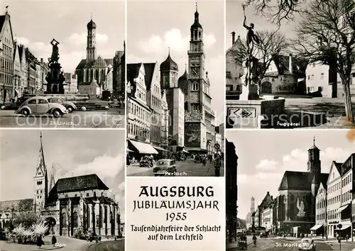 AK / Ansichtskarte Augsburg Parlach Fuggerei St. Moritz Dom  Augsburg Kat. Augsburg