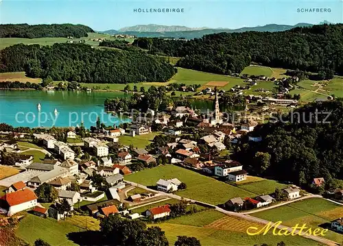 AK / Ansichtskarte Mattsee_Salzburg Fliegeraufnahme Hoellengebirge Schafberg  Mattsee Salzburg Kat. Mattsee