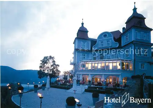 AK / Ansichtskarte Tegernsee Hotel Bayern Terrasse Seeblick Alpen am Abend Tegernsee Kat. Tegernsee