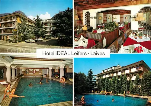 AK / Ansichtskarte Leifers_Laives_Suedtirol Hotel Ideal Restaurant Hallenbad Swimming Pool Leifers_Laives_Suedtirol Kat. Bozen_Suedtirol