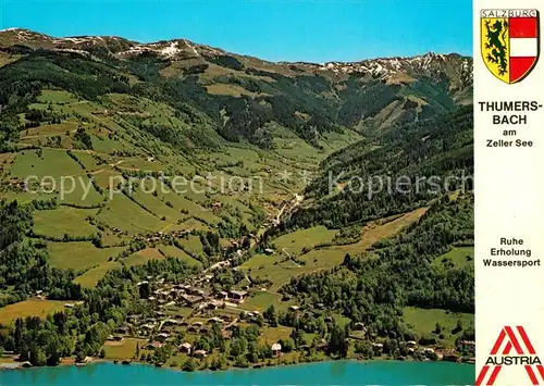 AK / Ansichtskarte Thumersbach  Erholungsort am Zeller See Alpen Fliegeraufnahme Thumersbach  Kat. Zell am See