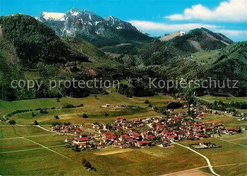 AK / Ansichtskarte Rottau_Chiemgau mit Gedererwand Kampenwand Chiemgauer Alpen Fliegeraufnahme Rottau Chiemgau Kat. Grassau