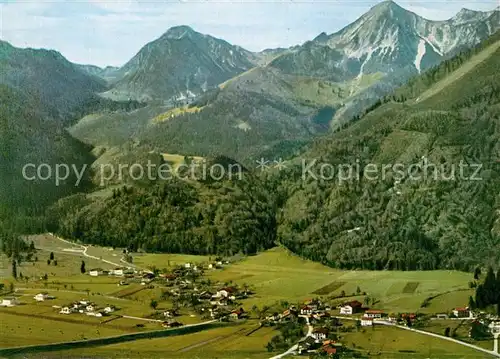 AK / Ansichtskarte Ettenhausen_Schleching mit Geigelstein und Breitenstein Chiemgauer Alpen Fliegeraufnahme Ettenhausen Schleching Kat. Schleching