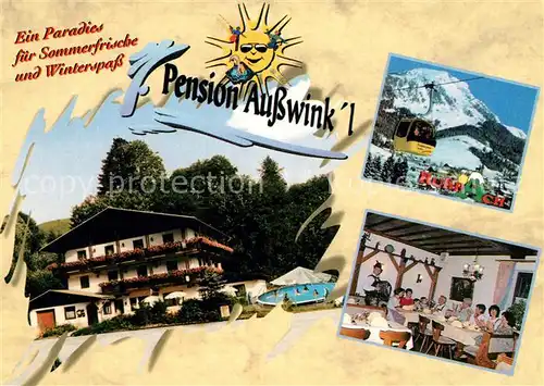 AK / Ansichtskarte Russbach_Pass_Gschuett Pension Ausswink Restaurant Bergbahn Alpen Russbach_Pass_Gschuett Kat. Russbach am Pass Gschuett