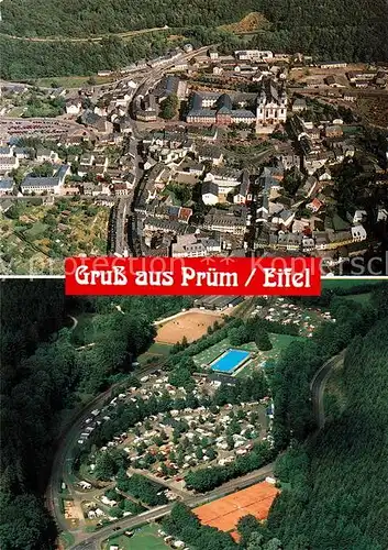 AK / Ansichtskarte Pruem_Eifel Fliegeraufnahme Waldcampingplatz Pruem Eifel Kat. Pruem