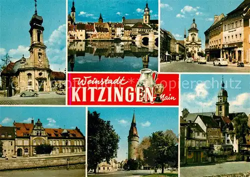 AK / Ansichtskarte Kitzingen_Main Panorama Kirche Bruecke Kitzingen Main Kat. Kitzingen