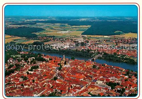 AK / Ansichtskarte Kitzingen_Main Fliegeraufnahme Bruecke Kirche Kitzingen Main Kat. Kitzingen