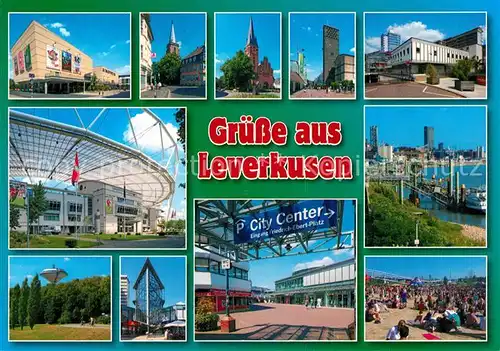 AK / Ansichtskarte Leverkusen Kirchen Fussballstadion Panoramen Leverkusen Kat. Leverkusen