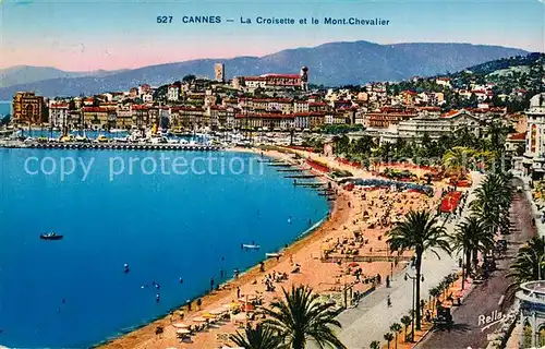 AK / Ansichtskarte Cannes_Alpes Maritimes La Croisette et le Mont Chevalier Cannes Alpes Maritimes Kat. Cannes