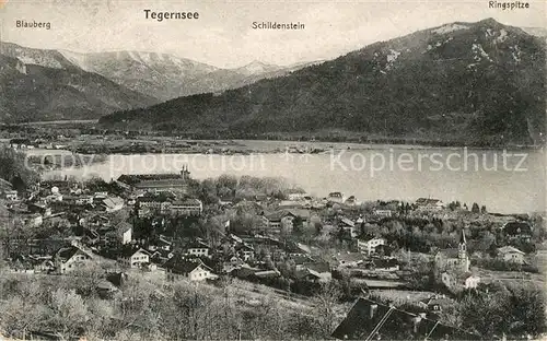 AK / Ansichtskarte Tegernsee mit Blauberg Schildenstein und Ringspitze Tegernsee Kat. Tegernsee