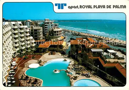 AK / Ansichtskarte Playa_de_Palma_Mallorca Apartamentos Royal Playa de Palma Pool Playa_de_Palma_Mallorca Kat. Spanien