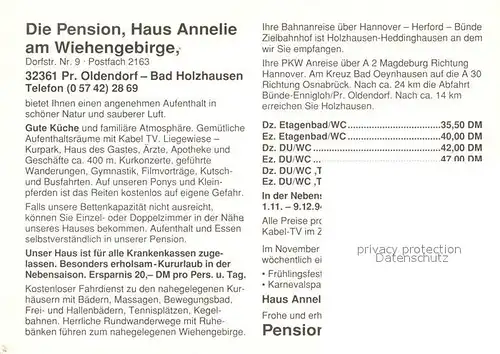 AK / Ansichtskarte Bad_Holzhausen_Luebbecke Pension Haus Annelie am Wiehengebirge  Bad_Holzhausen_Luebbecke Kat. Preussisch Oldendorf