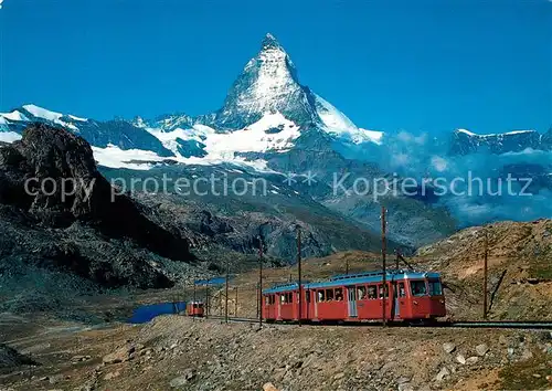 AK / Ansichtskarte Zermatt_VS Gornergratbahn Rotenboden Matterhorn Riffelhorn  Kat. Zermatt