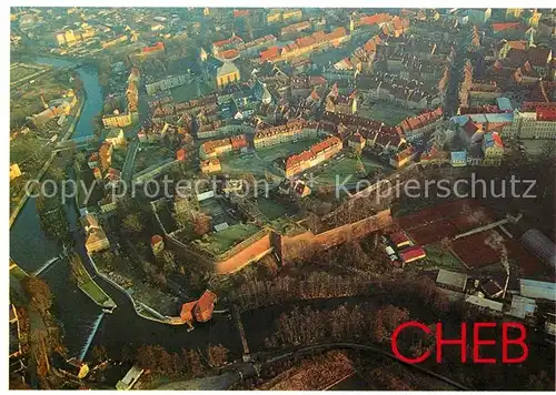 AK / Ansichtskarte Cheb Historische Altstadt Fliegeraufnahme Cheb Kat. Cheb