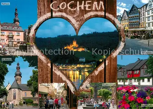 AK / Ansichtskarte Cochem_Mosel Rathaus Marktplatz Bernstrasse Tourist Info  Cochem Mosel Kat. Cochem
