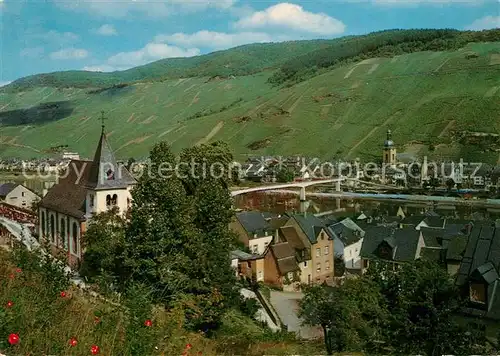 AK / Ansichtskarte Kaimt Ortsansicht mit Kirche Blick ueber die Mosel Weinberge Kaimt Kat. Zell (Mosel)