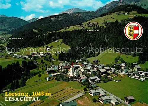 AK / Ansichtskarte Liesing_Kaernten Fliegeraufnahme Tscheltsch St. Lorenzen Liesing Kaernten