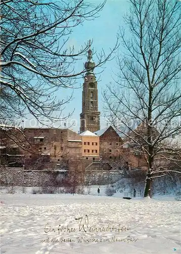 AK / Ansichtskarte Braunau_Inn Winterimpressionen Kirche Weihnachtskarte Neujahrskarte Braunau Inn