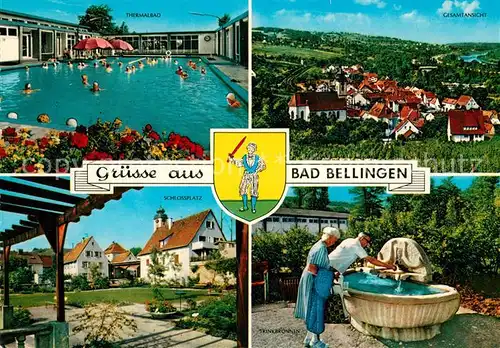 AK / Ansichtskarte Bad_Bellingen Thermalbad Stadtpanorama Schlossplatz Trinkbrunnen Bad_Bellingen Kat. Bad Bellingen