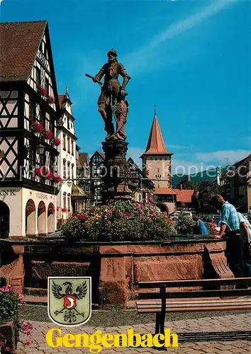 AK / Ansichtskarte Gengenbach Marktplatz Brunnen Blick zum Obertor Wappen Gengenbach Kat. Gengenbach_Schwarzwald