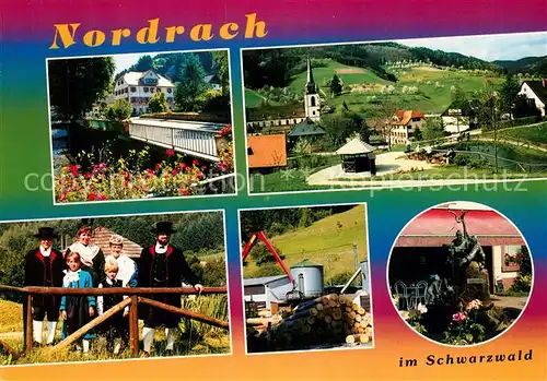 AK / Ansichtskarte Nordrach Teilansichten Luftkurort im Schwarzwald Trachten Saegewerk Nordrach Kat. Nordrach
