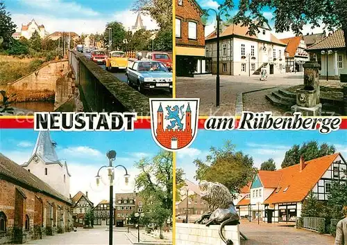 AK / Ansichtskarte Neustadt_Ruebenberge Brunnen Denkmal Ortsansichten Neustadt_Ruebenberge Kat. Neustadt am Ruebenberge