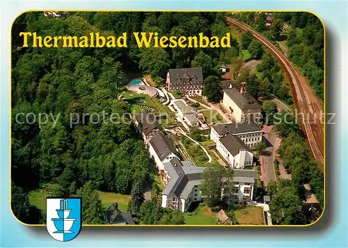 AK / Ansichtskarte Wiesenbad Fliegeraufnahme Wappen REHA Klinik Miriquidi Wiesenbad Kat. Thermalbad Wiesenbad
