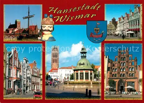 AK / Ansichtskarte Wismar_Mecklenburg Hafen Buergerhaus Reuterhaus Alte Schule Wismar_Mecklenburg