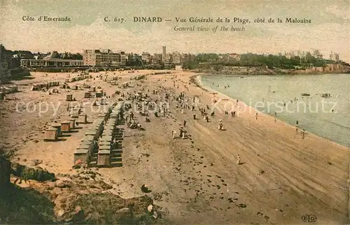 AK / Ansichtskarte Dinard_Ille_et_Vilaine_Bretagne Vue generale de la Plage cote de la Malouine Dinard_Ille Kat. Dinard