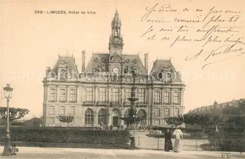 AK / Ansichtskarte Limoges_Haute_Vienne Hotel de Ville Limoges_Haute_Vienne Kat. Limoges